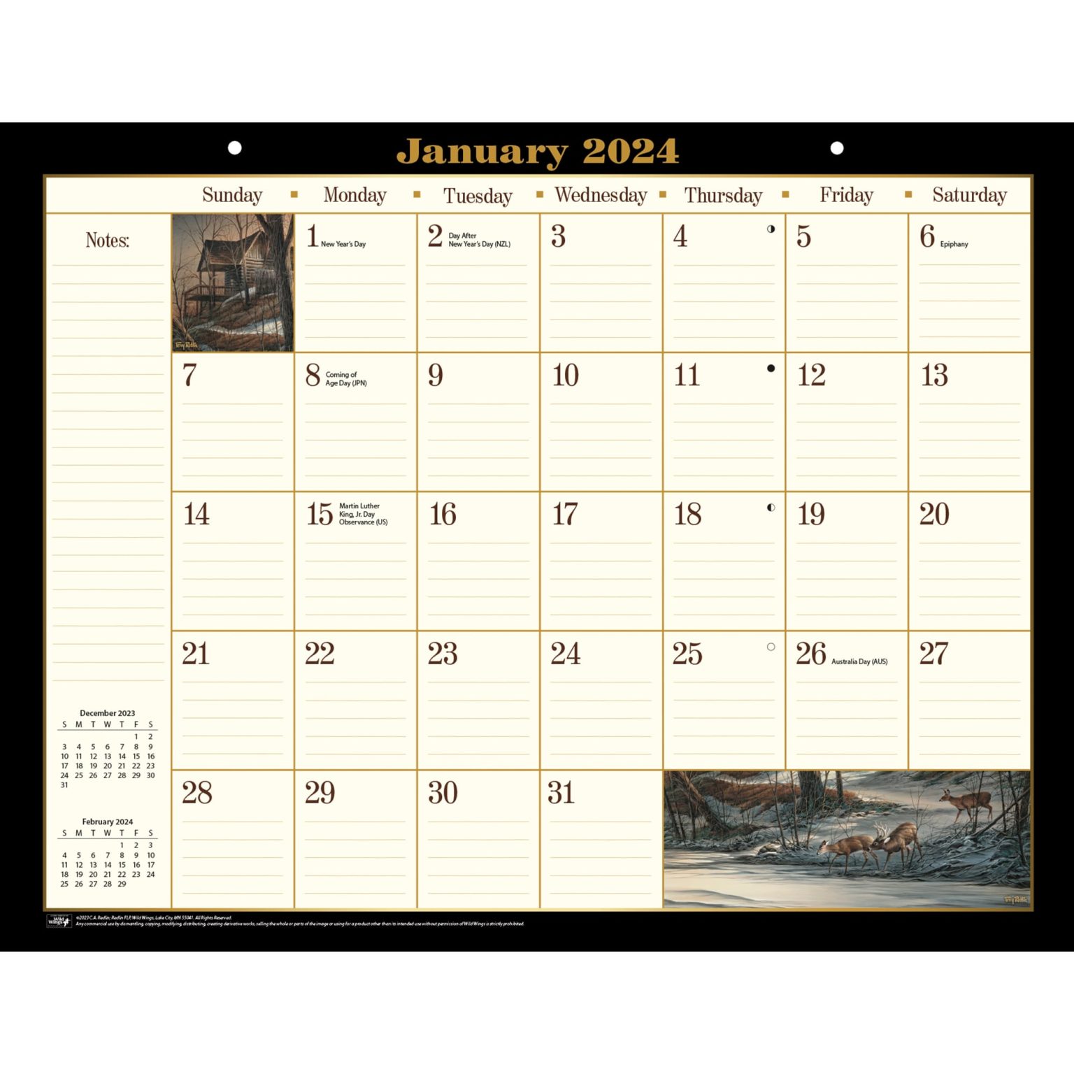2024 Desk Pad Calendar Redlin Art Center